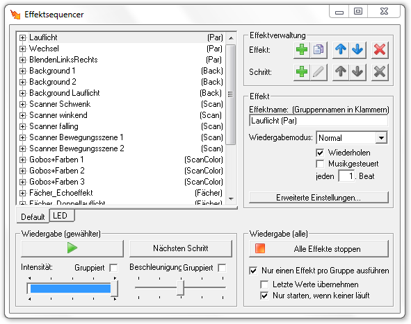 Effects Control for Live Shows